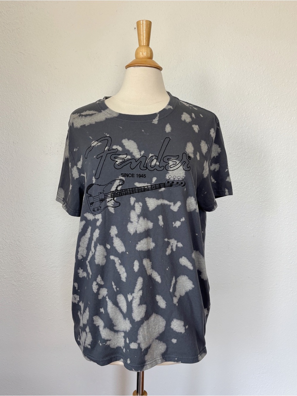Tie Dye Grey Fender Guitar Short Sleeve Tee